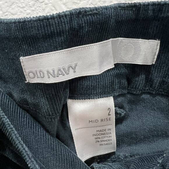 Old Navy Corduroy Flare Pants Women's Mid Rise Green Teal Y2K Bootcut Size 2 - Picture 4 of 7